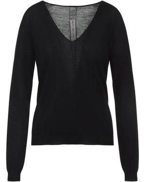 Rick Owens V-Neck Knitwear - Negro