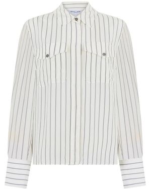 Veronica Beard Long Sleeve Striped Shirt - Wit