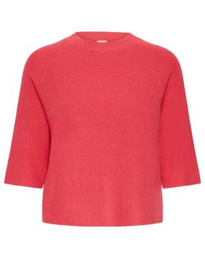 Ichi Round-Neck Knitwear - Rojo