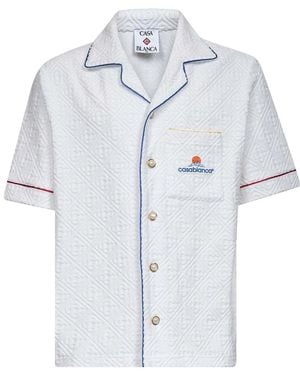 CASABLANCA Short Sleeve Shirts - Blu