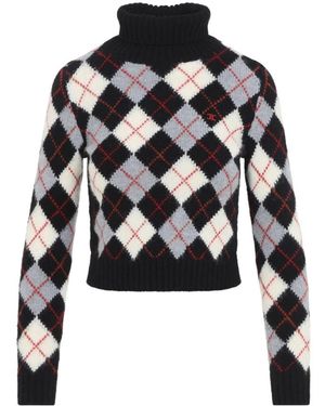 Celine Rollkragenpullover Aus Argyle-Wolle - Schwarz