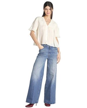 Sea Overhemden ,Wit ,Katoen Camicia Goffrata - Blauw