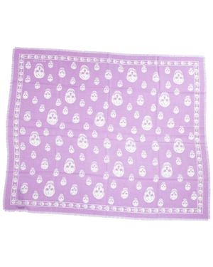 McQueen Skull Scarf - Paars