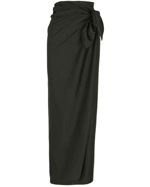 Cortana Gloria, Falda Pareo En Lino Y Viscosa, Mujer, Talla - Negro