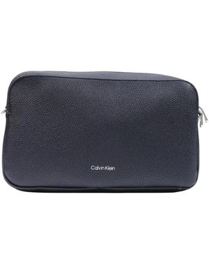 Calvin Klein Tassen ,Zwart ,Polyester Webbing 2X Band Lg Camera Bag - Blauw