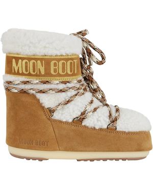 Moon Boot Shearling Low Boot Whisky Wildleder - Mettallic