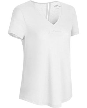 Lamunt Tina V-Ausschnitt Baumwoll-T-Shirt - Weiß