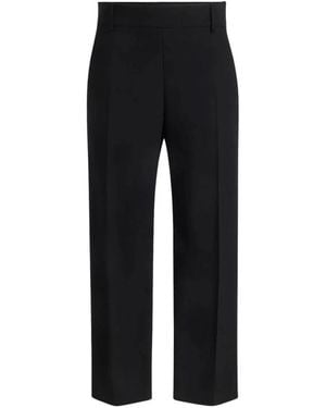 KHAITE Zwarte Wollen Blend Broek