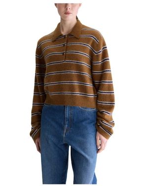 Bellerose Tops ,Bruin ,Wol Dussyr Gestreepte Polotrui - Blauw