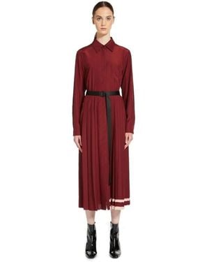 Max Mara Overhemdjurk Van Crêpe De Chine - Rood