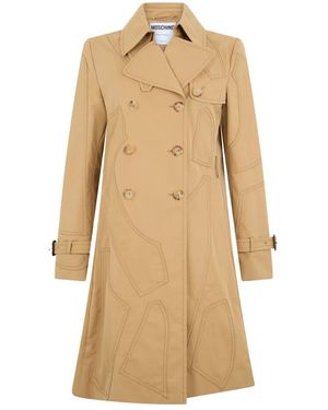 Moschino Jassen ,Katoen Dubbele Rij Knopen Trenchcoat - Naturel