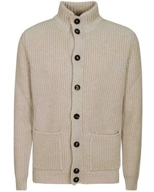 FILIPPO DE LAURENTIIS Fisherman Rib Buttoned Cardigan - Naturel