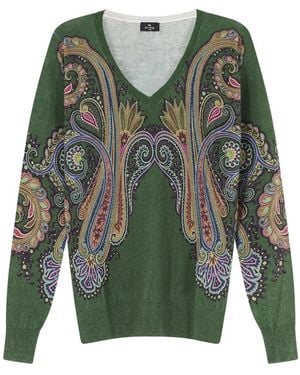 Etro V-Neck Knitwear - Vert