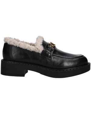 Twinset Schoenen ,Zwart ,Leer Loafers