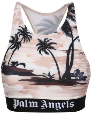Palm Angels Sleeveless Tops - Grey