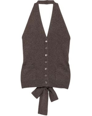 Vanisé Sleeveless Tops - Brown