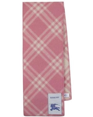 Burberry Schal Aus Wolle Im Karomuster - Lila