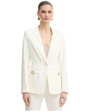 Guess Jassen ,Wit ,Single-Breasted Blazer - Metallic