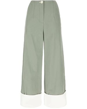 Low Classic Cropped Broeken - Groen