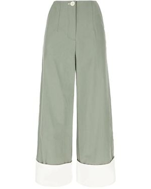 Low Classic Cropped Trousers - Green