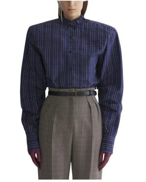 Mugler Hemdkragen Kariertes Hemd - Blau
