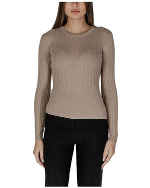 Vila Truien & Vesten ,Polyester Ribbed Knit Jumper Long Sleeve - Naturel
