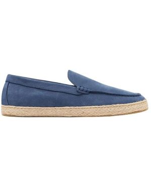 SCAROSSO Blaue nubuk espadrille loafer
