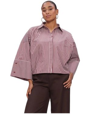 EST'SEVEN Overhemden ,Veelkleurig ,Varissa Blouse - Paars