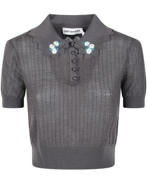 Self-Portrait Polo Shirts - Gris