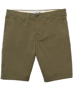 Lacoste Stretch Baumwoll-Bermudashorts - Grün