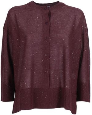 Kangra Serafino Con Bottoni E Micropaillettes - Paars