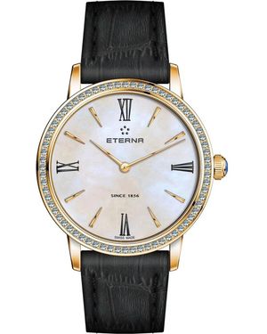 Eterna Armbanduhr Damen Quartz 32Mm Rosegold Schwarz Perlmutt 2720.57.67.1386 - Mettallic