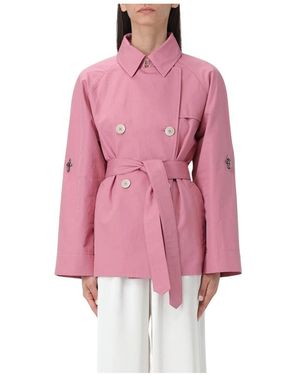 Fay Jassen ,Roze ,Katoen Zwarte Trenchcoat Elegante Stijl