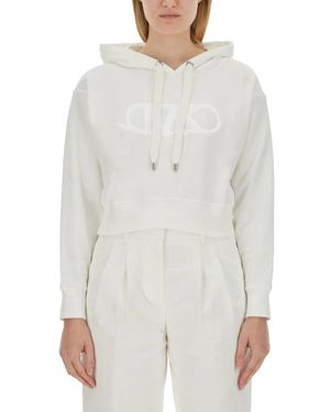 Michael Kors Empire Crop Hoodie - Wit