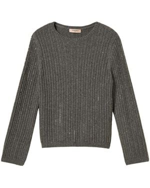 Twinset Truien & Vesten ,Grijs ,Ronde Hals Gebreid