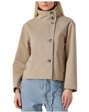 Object Elegante Taupe Kurze Jacke - Natur