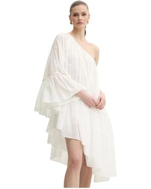 SIMONA CORSELLINI Asymmetrische Gelaagde Jurk - Wit