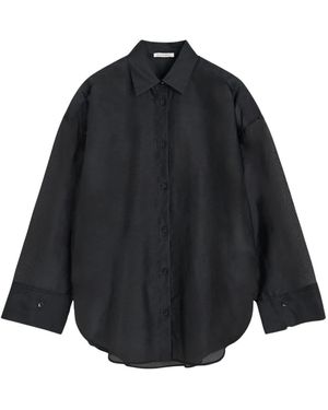 By Malene Birger Overhemden ,Zwart ,Organza Derris Soft Organza Shirt - Blauw