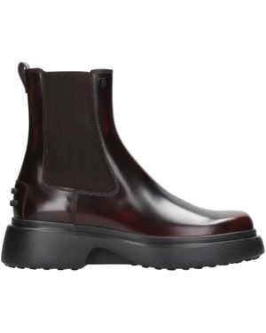 Tod's Grape-Must Leder Stiefeletten - Schwarz