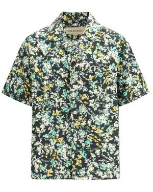 Valentino Overhemden ,Veelkleurig ,Katoen Bowling Shirt - Groen