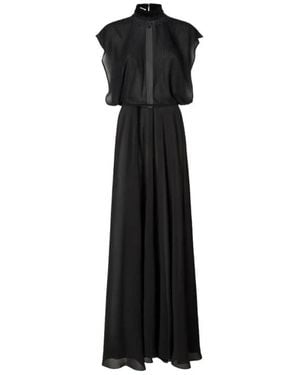 Fendi Kleedjes ,Zwart ,Leer Georgette Jurk