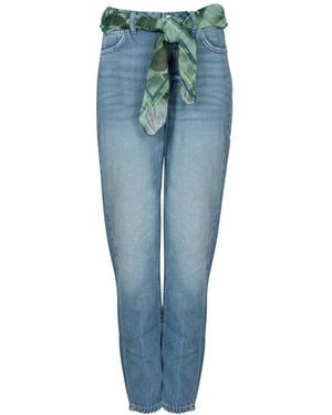 Guess Mom Sjaal Riem Denim Jeans - Blauw