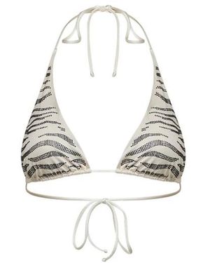 MC2 Saint Barth Badmode ,Veelkleurig ,Shiny Strass Zebra 1000 Bikini Top - Metallic