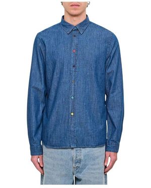 Paul Smith Denim Hemd Mit Knöpfen - Blau