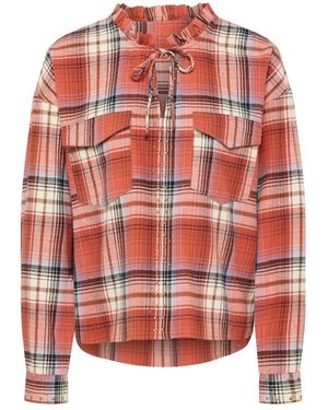 Le Comte Overhemden ,Veelkleurig ,Katoen Rodeo Street Blouse - Rood