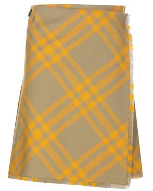 Burberry Kilt -stijl Rok - Geel