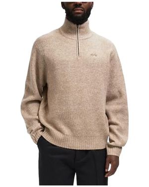 OLAF HUSSEIN Signature Strick Zip Mock