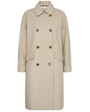 Mos Mosh Double-Breasted Coats - Natural