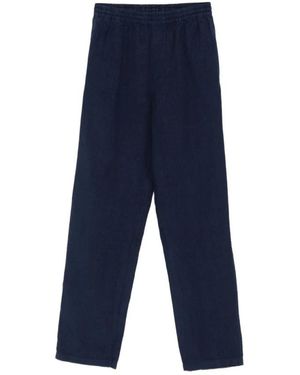 Aspesi Broeken ,Blauw ,Leer Rechte Broek