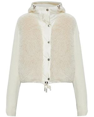 Moncler Truien & Vesten ,Wol Vest Met Doorgestikt Voorpand - Wit